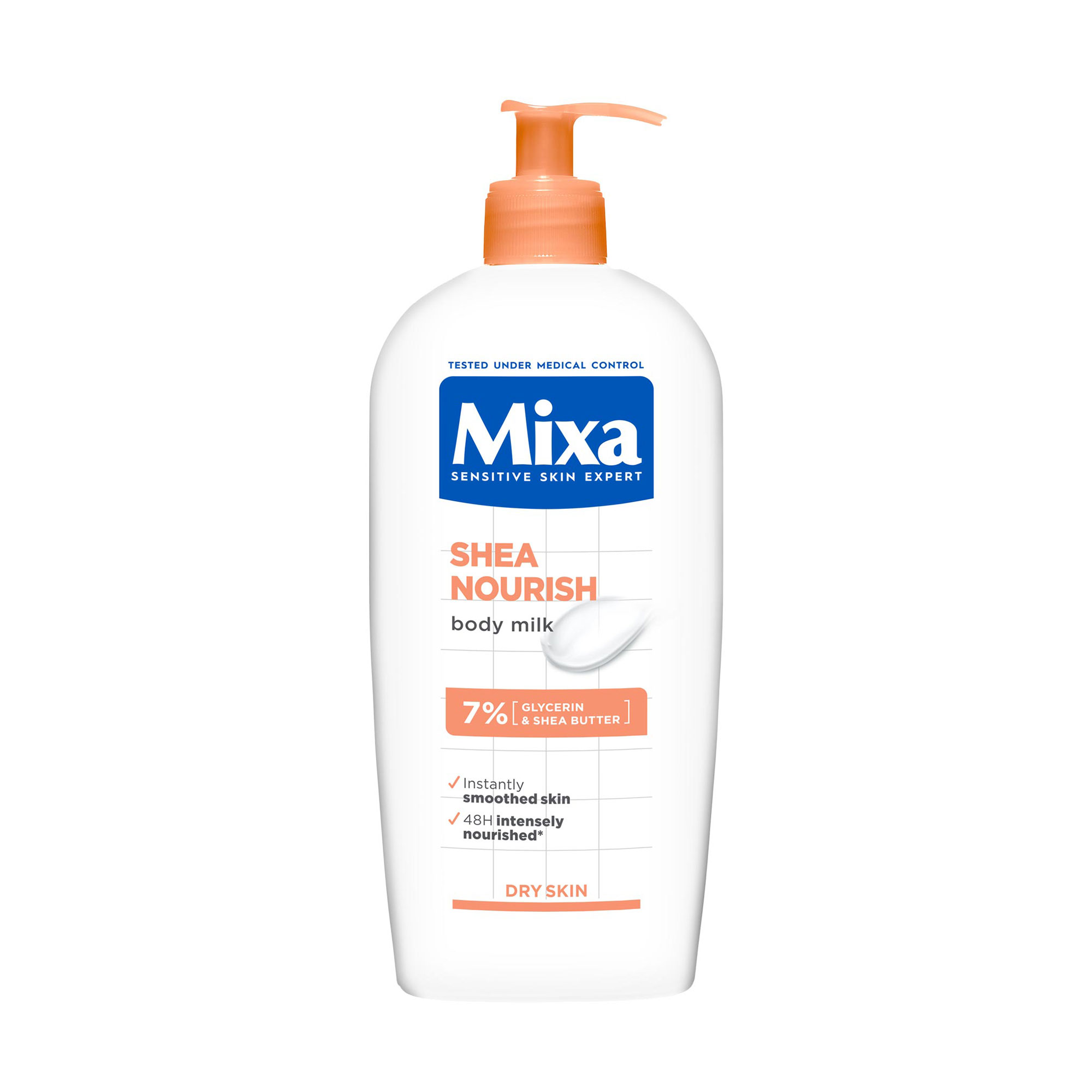Живильне молочко для сухої шкіри тіла Mixa Shea Nourish Body Milk For Dry Skin з олією ши, 400 мл